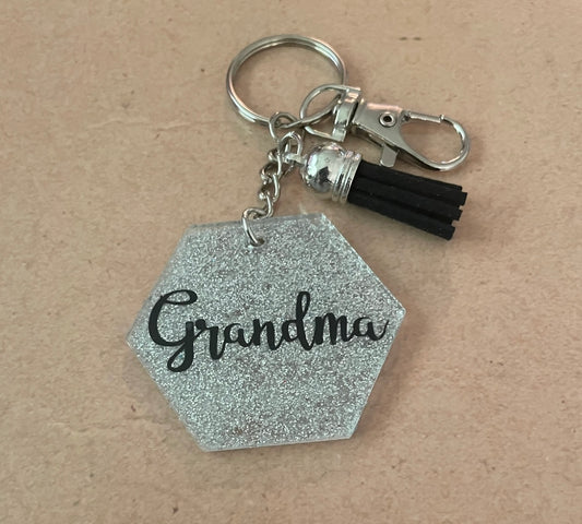 “Grandma” hexagon keychain