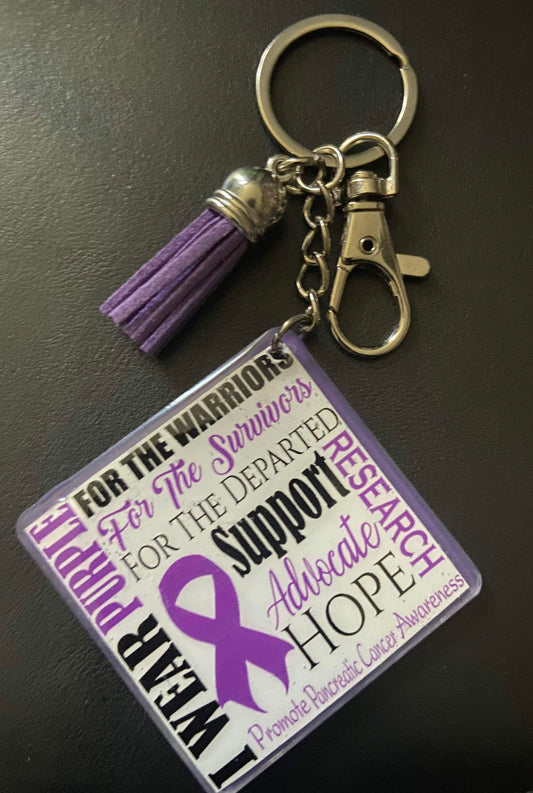 “Pancreatic Cancer awareness” keychain