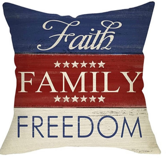 Faith, Family, Freedom Pillow