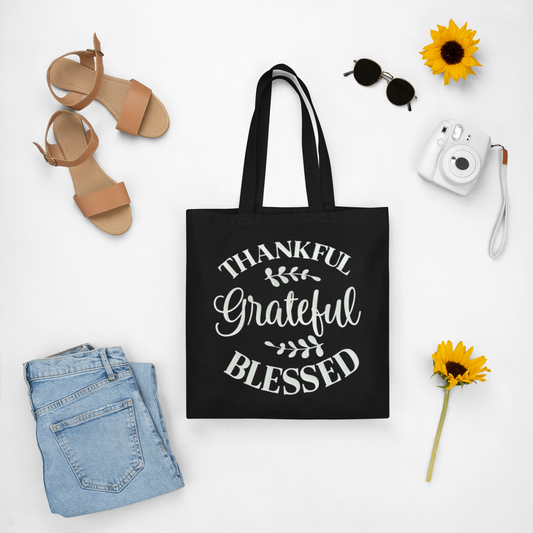 “Thankful, Grateful, Blessed” tote